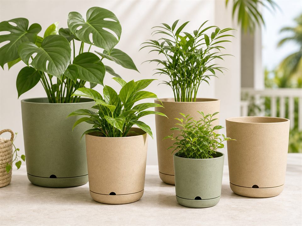 Eco bamboo fiber planters