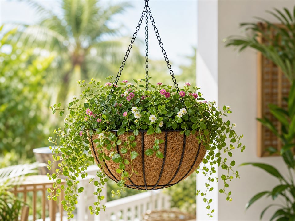 Hanging coconut coir basket