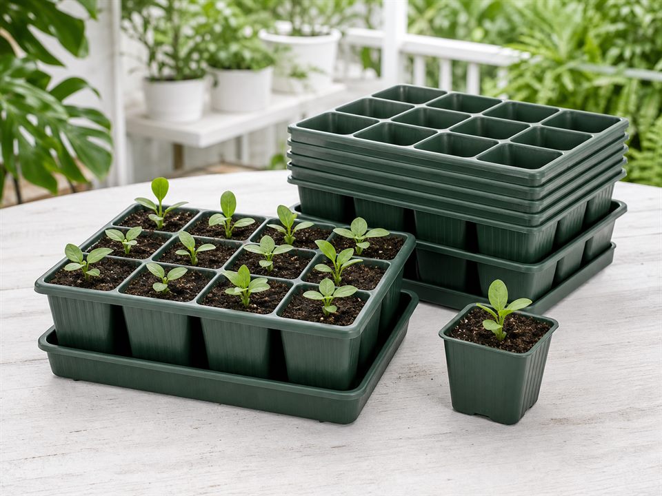 Stackable nursery trays